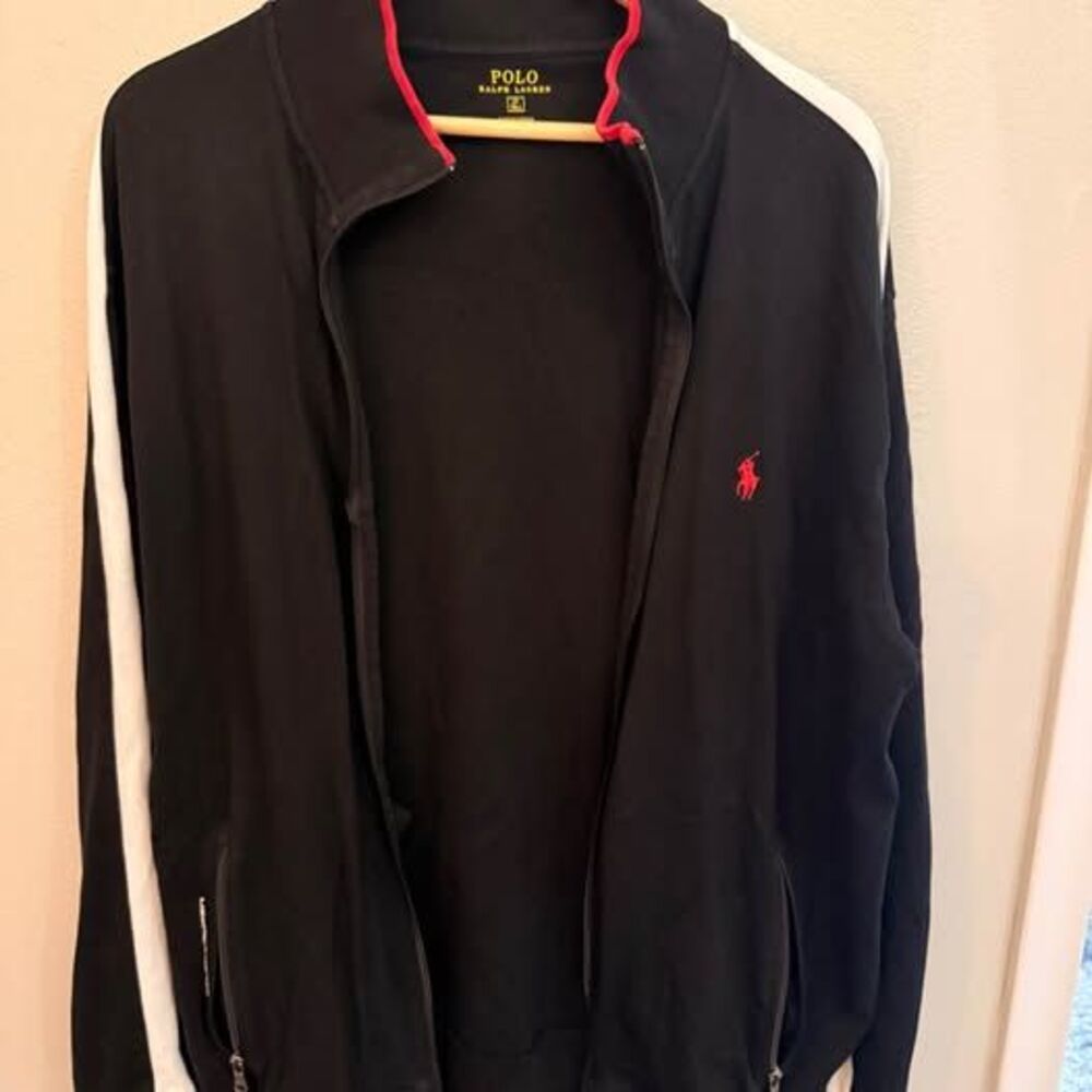 Polo Ralph Lauren men’s performance full zip track jacket black miss zip *read*